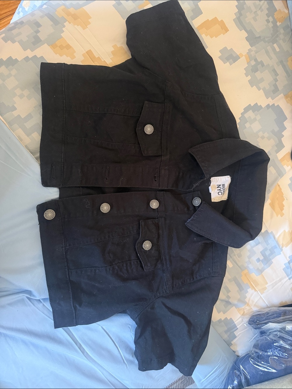 OshKosh B'gosh Kids Black Denim Jacket with Silver Buttons